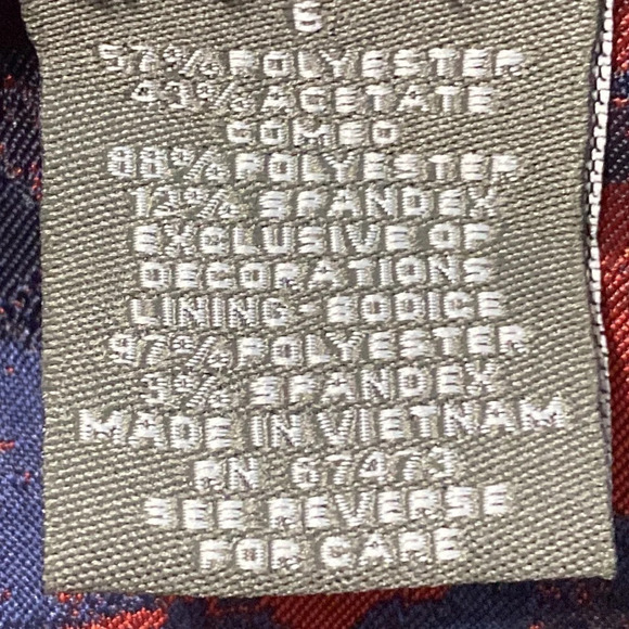 Taylor Blue Red Romantic Goth Floral Jacquard Whimsigoth Fit & Flare Dress Sz. 6 - Picture 8 of 8